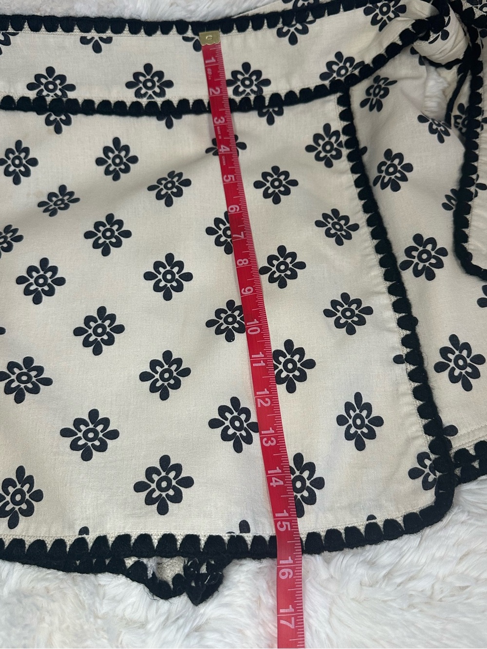 FARM Rio Anthropologie Linen Wrap Skort Floral Black Ivory M Boho Resort - Picture 10 of 15